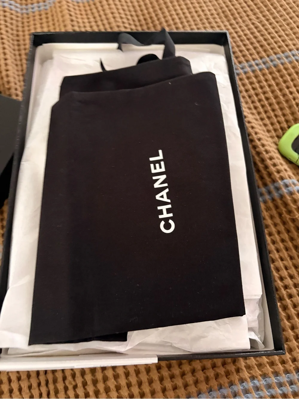 CHANEL Charcoal Quilted Canvas Loafers with Gold CC Chain